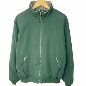 Vintage LL Bean Men’s Olive Green Fleece Lined Bomber Warm Up Jacket Size Medium